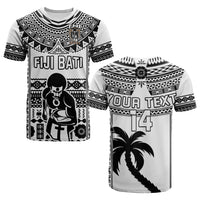 Custom Text and Number Fiji Rugby T Shirt Pacific The Bati Black Fijian Tapa LT14 Adult Black - Polynesian Pride
