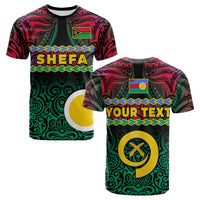 Custom Shefa Province T Shirt Vanuatuan Pig Tusk Polynesian Flag Style LT14 Black - Polynesian Pride