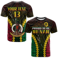 (Custom Text and Number) Vanuatu Indigenous T Shirt Proud To Be Ni Vanuatu Polynesian Pattern LT13 Black - Polynesian Pride