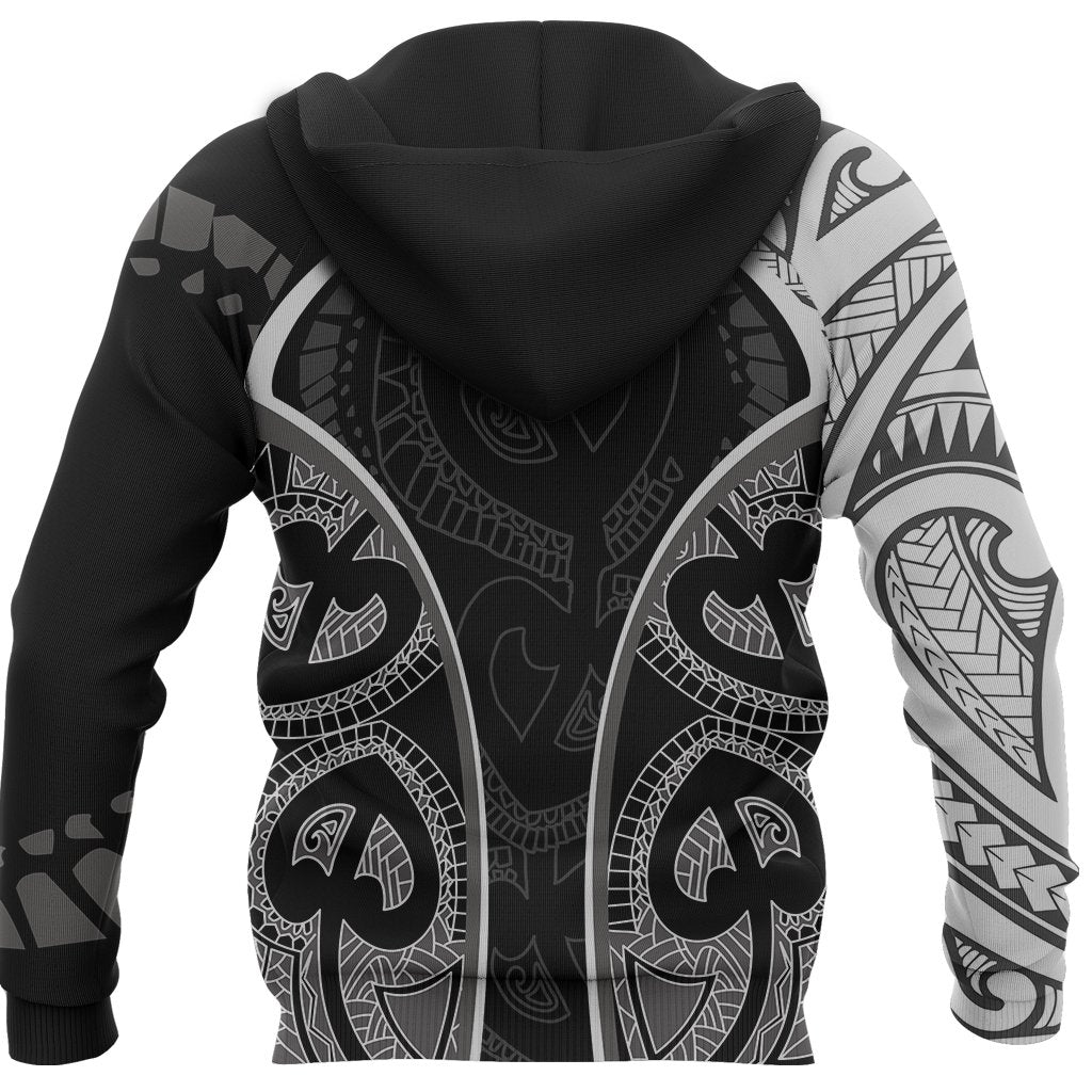 Maori Ta Moko Tattoo Hoodie, Rugby Pullover Hoodie - Polynesian Pride