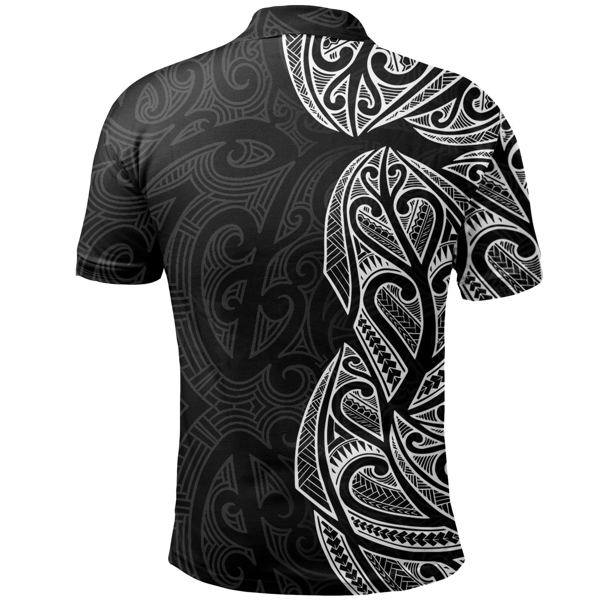 New Zealand Maori Polo Shirt, Ta Moko Tattoo Golf Shirt White - Polynesian Pride