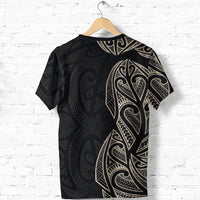 New Zealand Maori T Shirt, Ta Moko Tattoo Shirt Tan - Polynesian Pride