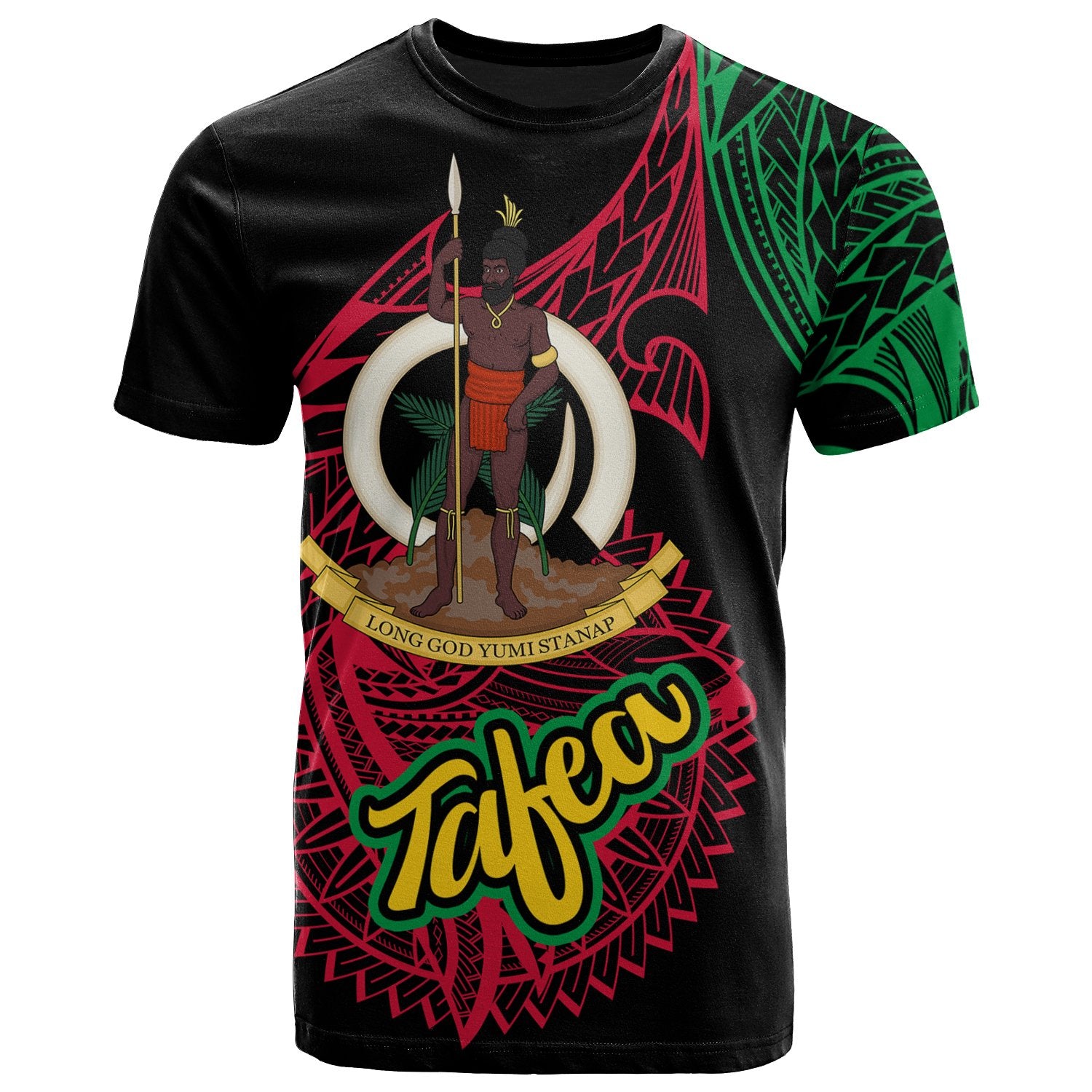 Vanuatu T Shirt Tafea Seal of Vanuatu Special Style Unisex Black - Polynesian Pride