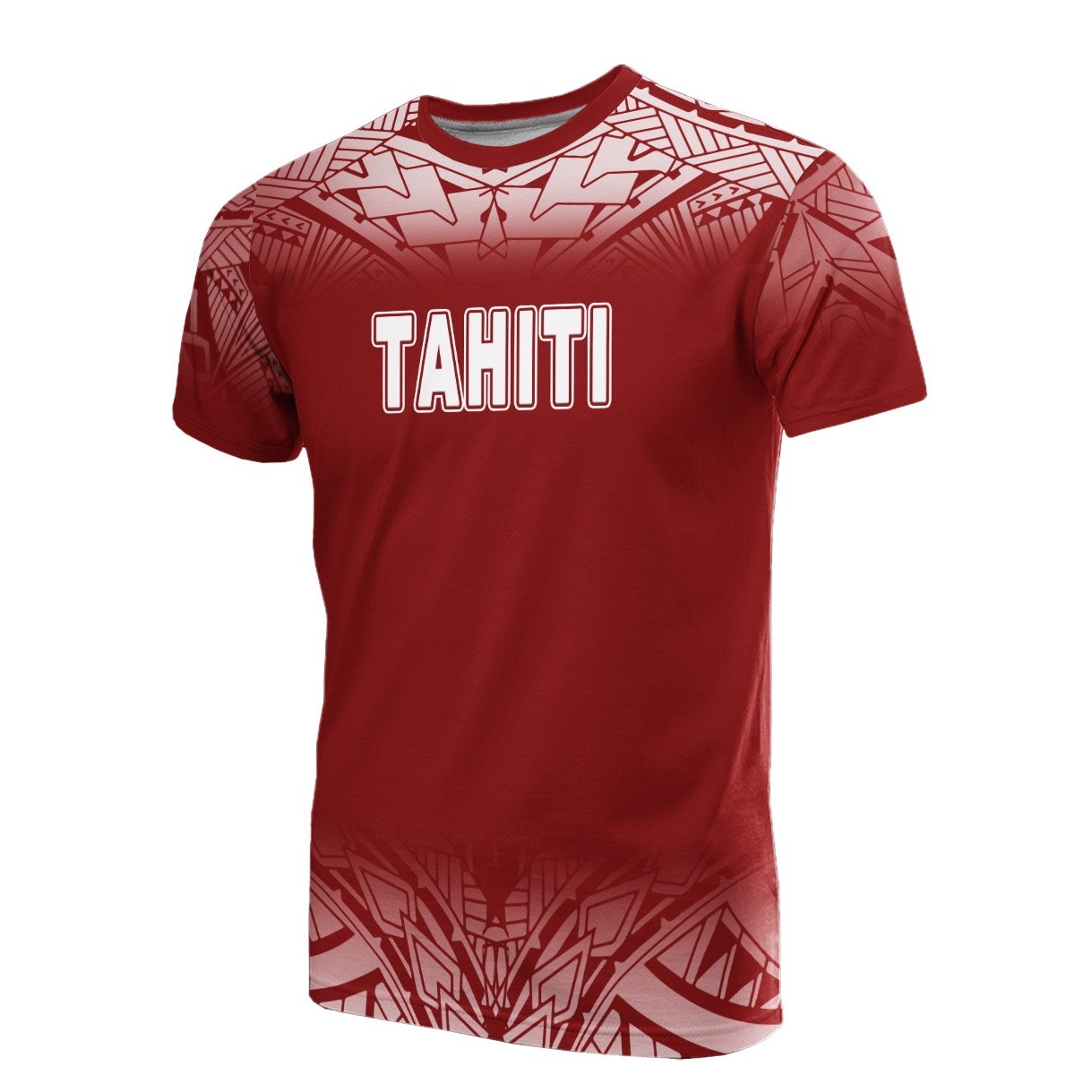 Tahiti All Over T Shirt Fog Red Unisex Red - Polynesian Pride