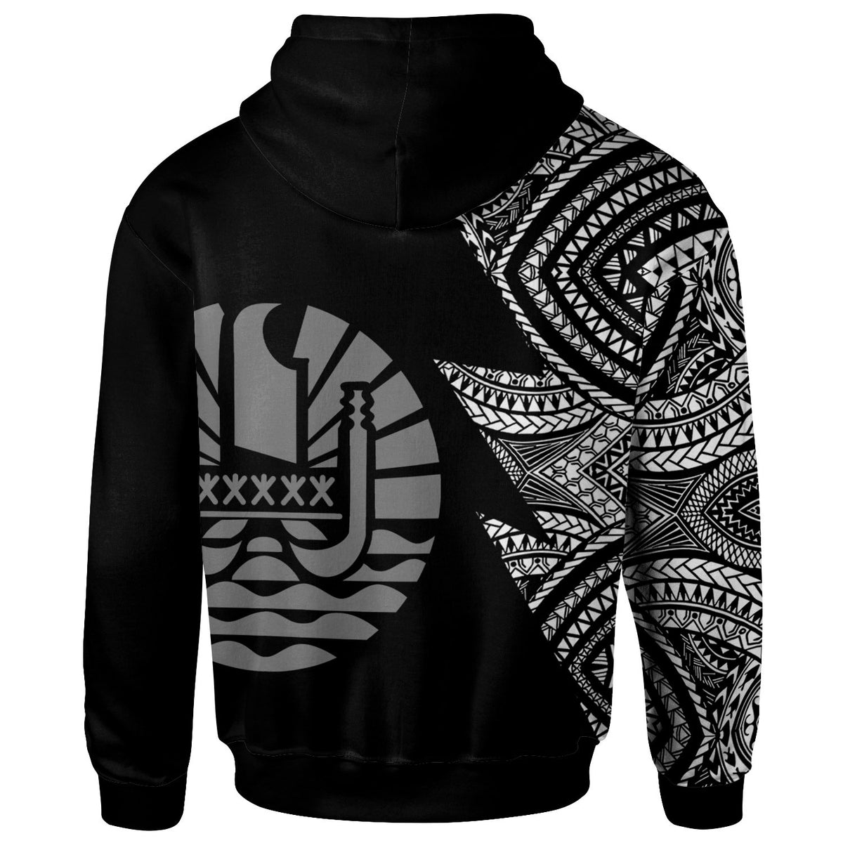 Tahiti Custom Personalized Zip up Hoodie Flash Style White - Polynesian Pride