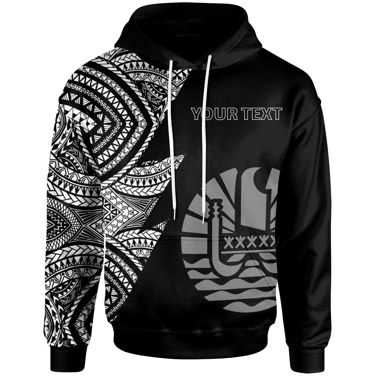 Tahiti Custom Personalized Hoodie Flash Style White Unisex White - Polynesian Pride