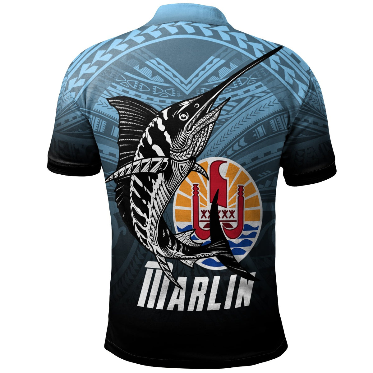 Tahiti Polo Shirt Polynesian Marlin Fish - Polynesian Pride