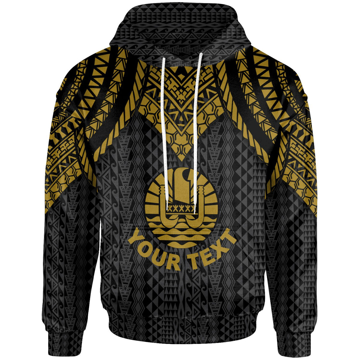 Tahiti Custom Hoodie Polynesian Armor Style Gold Unisex Gold - Polynesian Pride