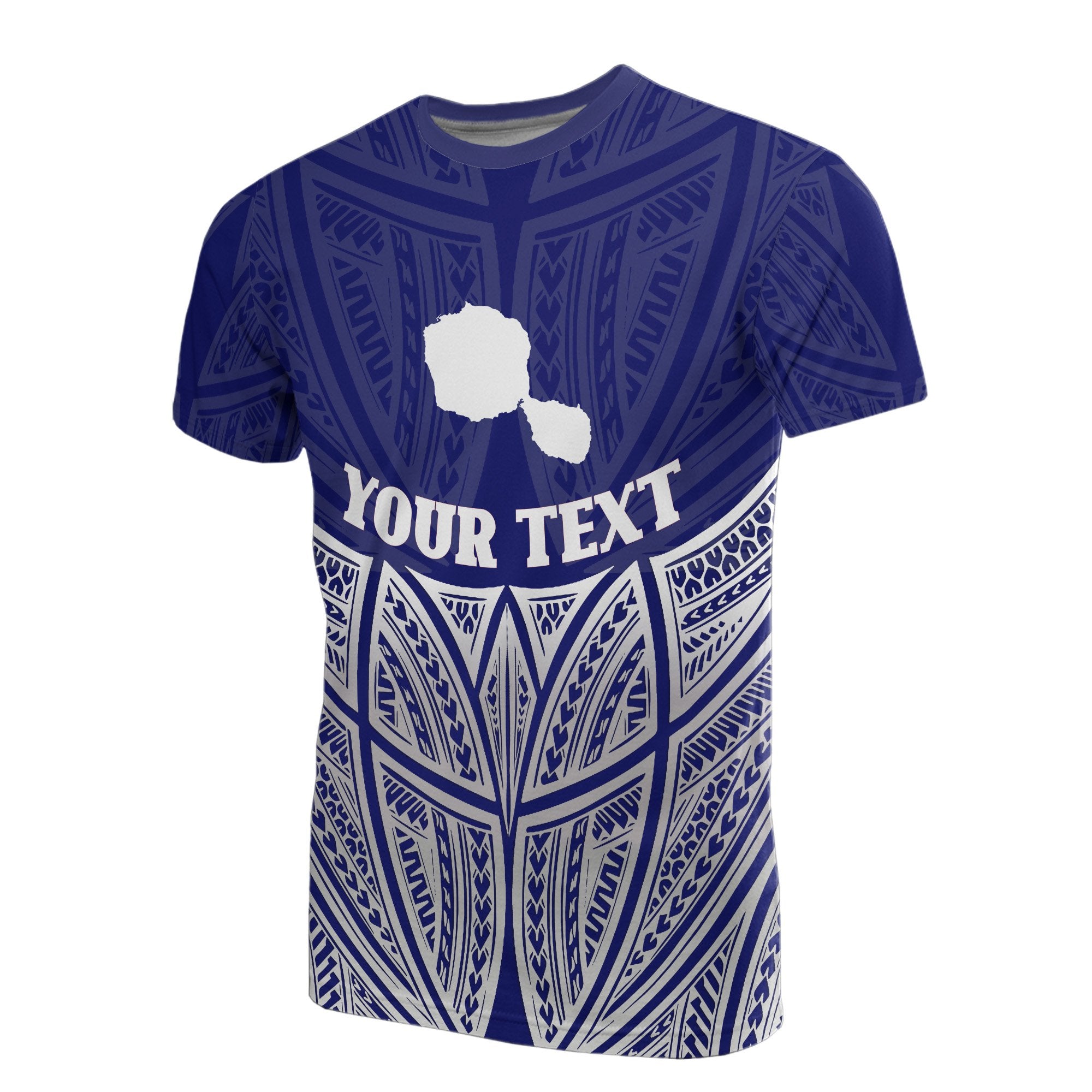 Tahiti Polynesian Custom T Shirt Blue Pride Map and Seal Unisex Blue - Polynesian Pride