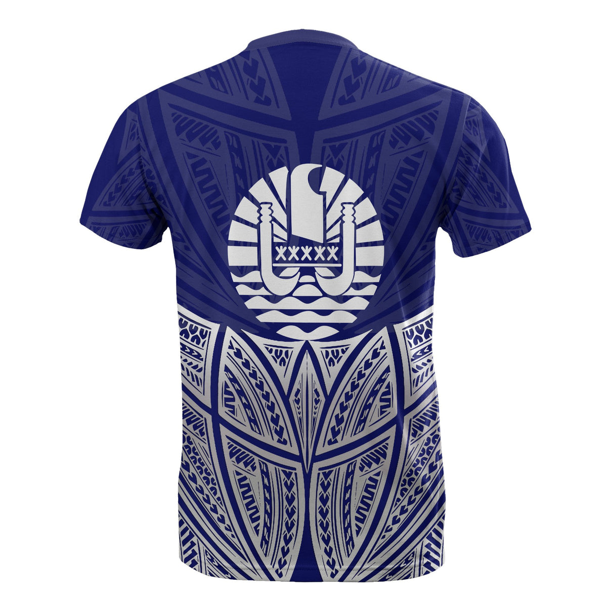 Tahiti Polynesian Custom T Shirt Blue Pride Map and Seal - Polynesian Pride