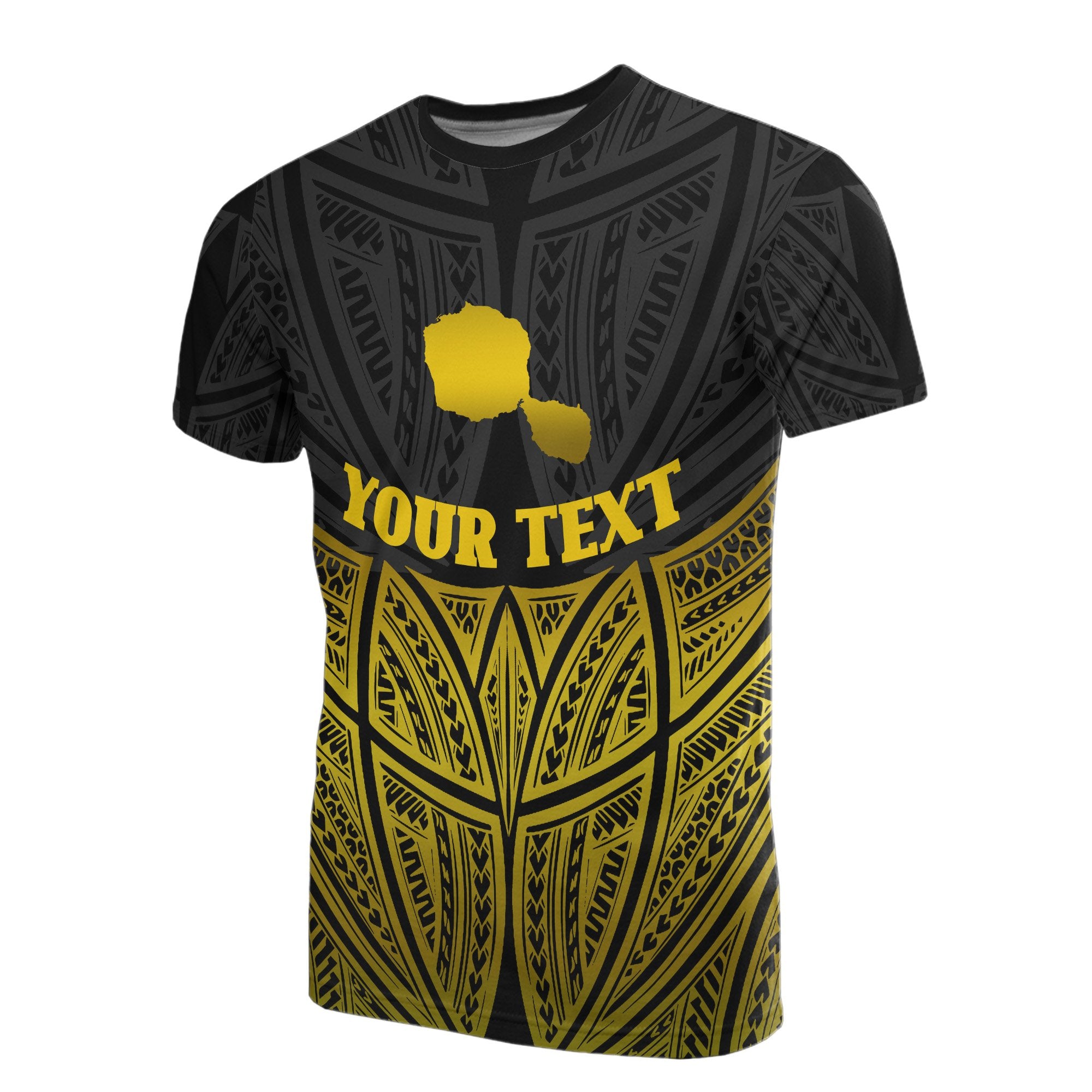 Tahiti Polynesian Custom T Shirt Gold Pride Map and Seal Unisex Gold - Polynesian Pride