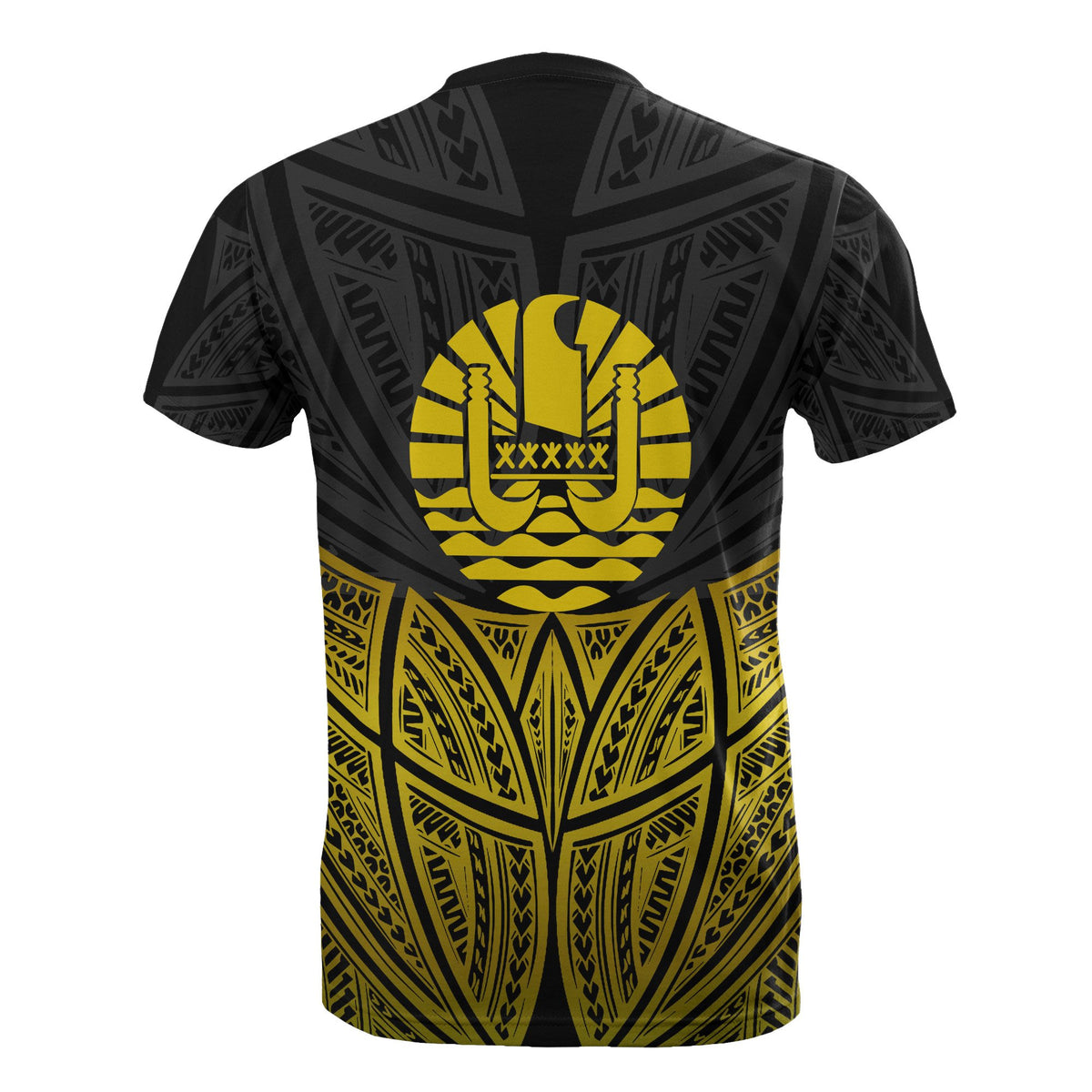 Tahiti Polynesian Custom T Shirt Gold Pride Map and Seal - Polynesian Pride