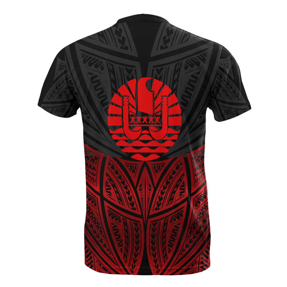 Tahiti Polynesian Custom T Shirt Red Black Pride Map and Seal - Polynesian Pride