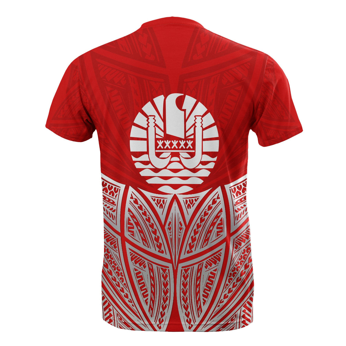 Tahiti Polynesian Custom T Shirt Red Pride Map and Seal - Polynesian Pride