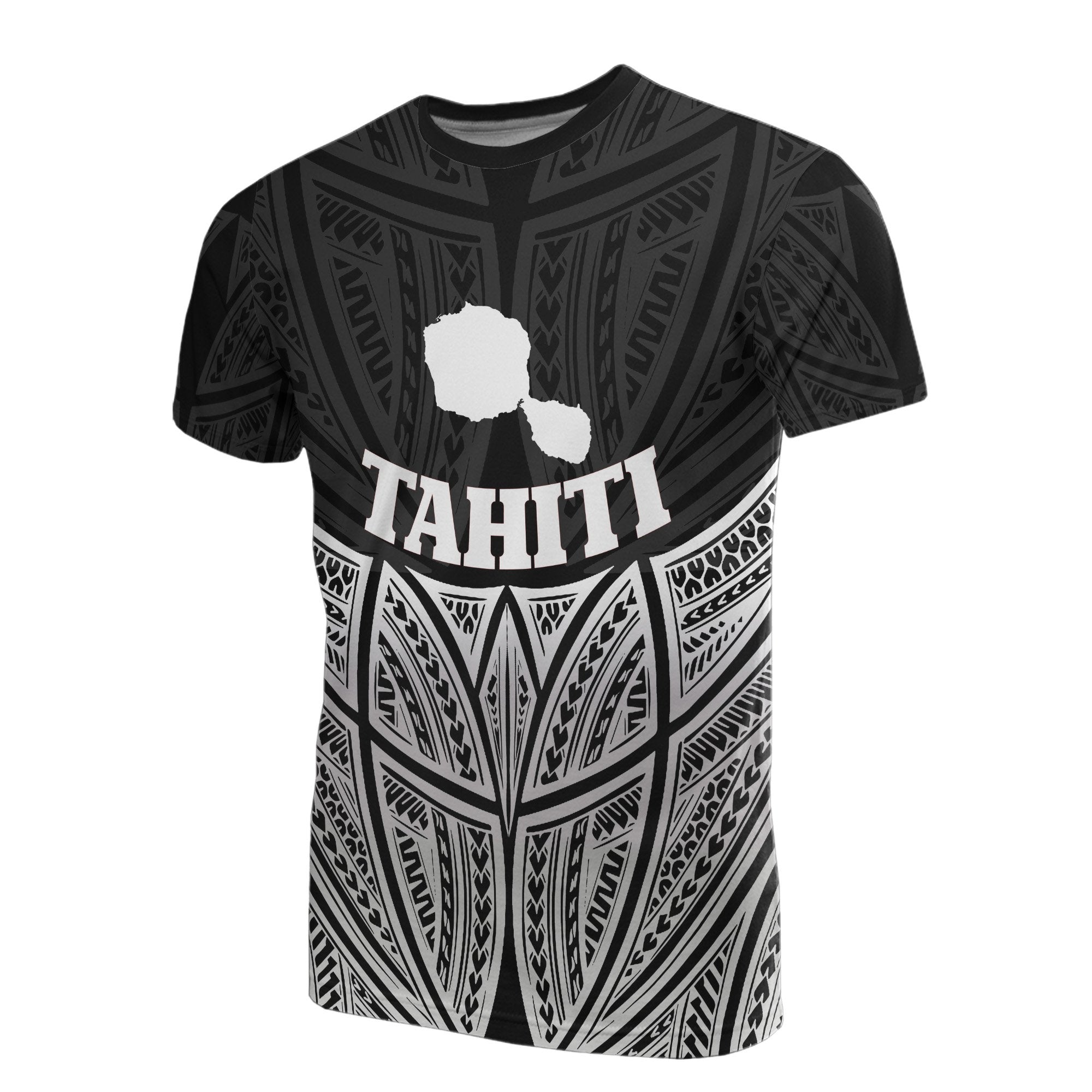 Tahiti Polynesian T Shirt Black Pride Map and Seal Unisex Black - Polynesian Pride