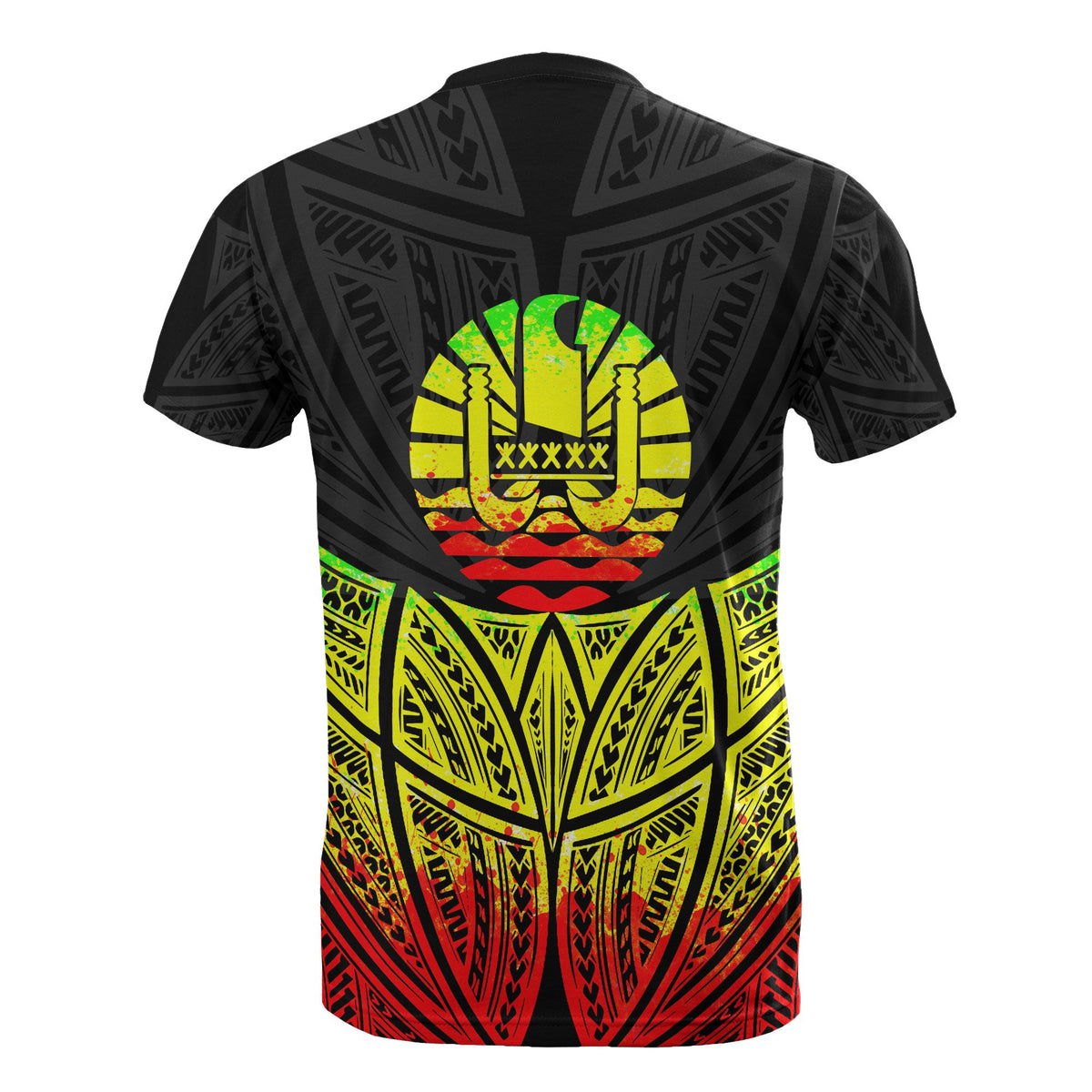 Tahiti Polynesian T Shirt Reggae Pride Map and Seal - Polynesian Pride