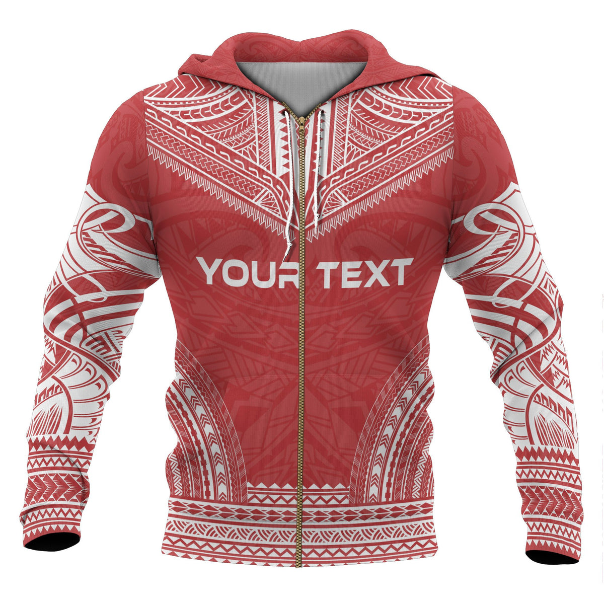 Tahiti Polynesian Chief Custom Zip up Hoodie Flag Version - Polynesian Pride