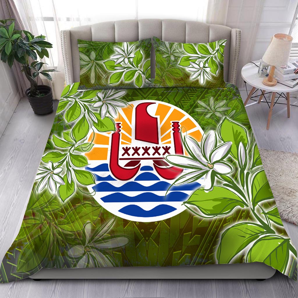 Tahiti Bedding Set - Tahitian Tiare Flowers Black - Polynesian Pride