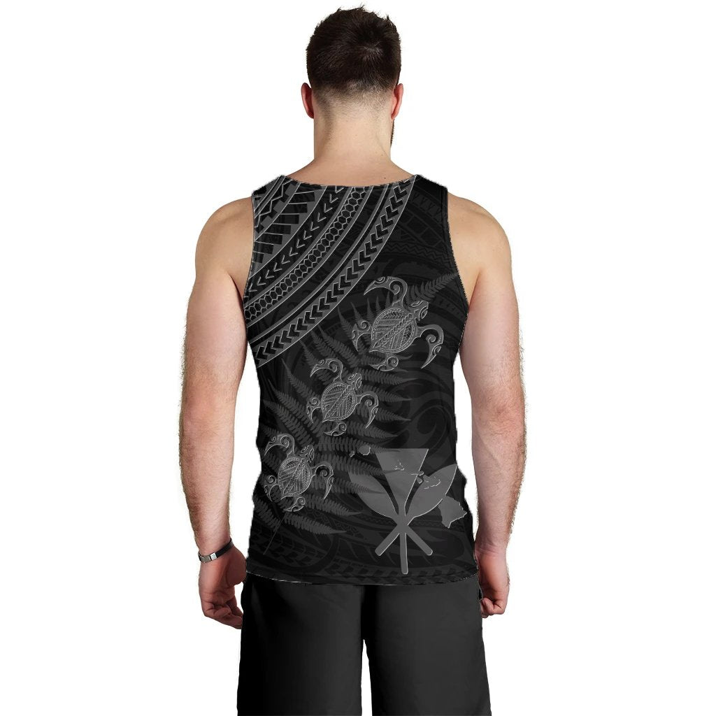 Hawaii Kanaka Turtle Fern Leaves Polynesian Men's Tank Top - Quini Style - AH - Polynesian Pride