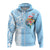 Fiji Tapa Pattern with Hibiscus Zip up Hoodie Fiji In My Heart LT7 - Polynesian Pride