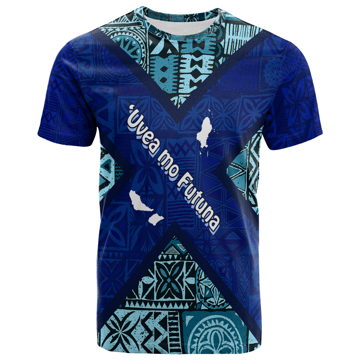 Uvea mo Futuna Dolphin Tapa Tribal Pattern T Shirt LT7 Navy - Polynesian Pride