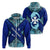 Uvea mo Futuna Dolphin Tapa Tribal Pattern Zip up Hoodie LT7 Zip Hoodie Navy - Polynesian Pride