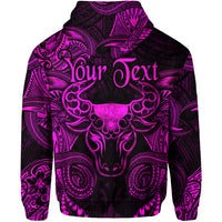 Custom Taurus Zodiac Polynesian Hoodie Unique Style Pink LT8 - Polynesian Pride