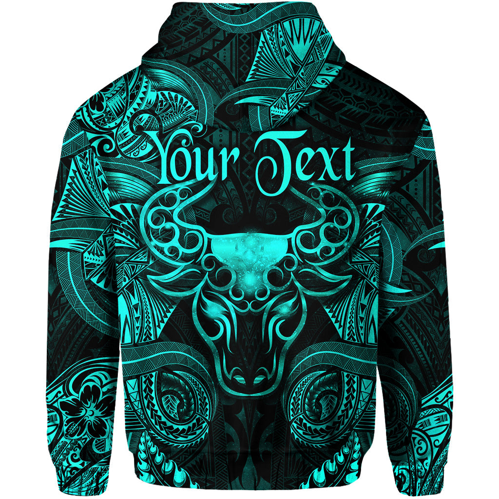 Custom Taurus Zodiac Polynesian Hoodie Unique Style Turquoise LT8 - Polynesian Pride