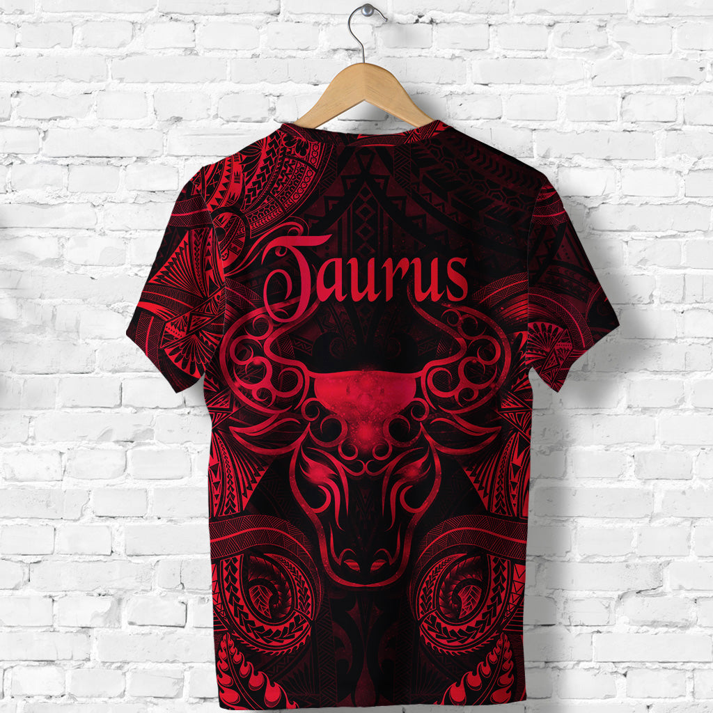 Taurus Zodiac Polynesian T Shirt Unique Style Red LT8 - Polynesian Pride