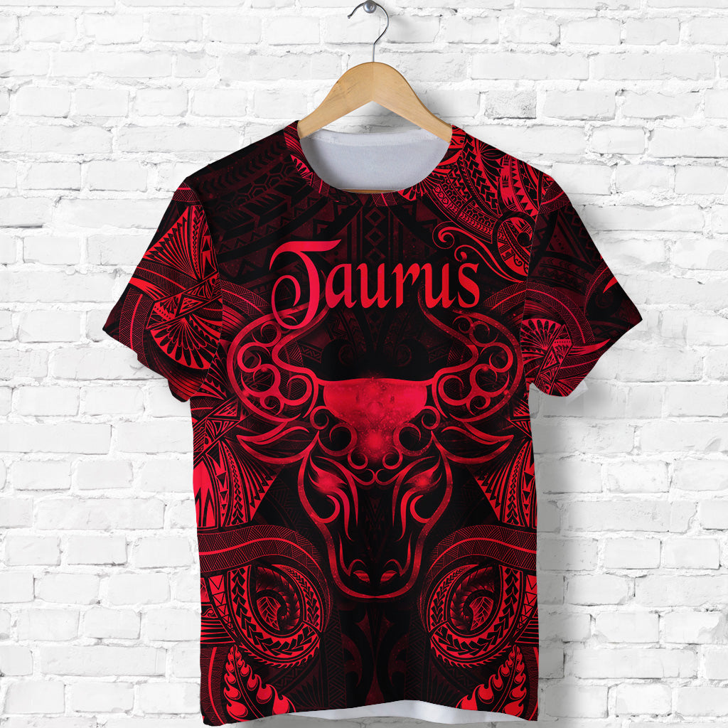 Taurus Zodiac Polynesian T Shirt Unique Style Red LT8 - Polynesian Pride