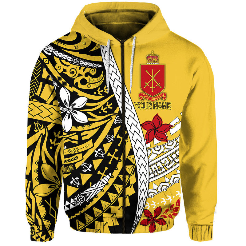 Custom Tonga Terra Marique Hoodie Gold Polynesian Minimalist Style LT9 Zip Hoodie Gold - Polynesian Pride