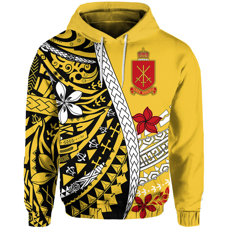 Tonga Terra Marique Hoodie Gold Polynesian Minimalist Style LT9 Hoodie Gold - Polynesian Pride