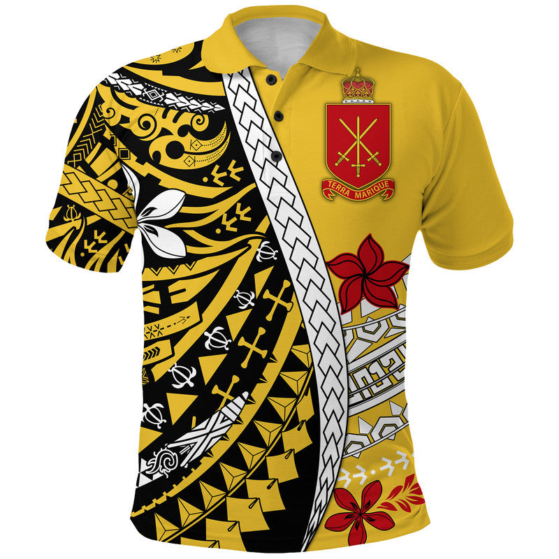 Tonga Terra Marique Polo Shirt Gold Polynesian Minimalist Style LT9 Adult Gold - Polynesian Pride