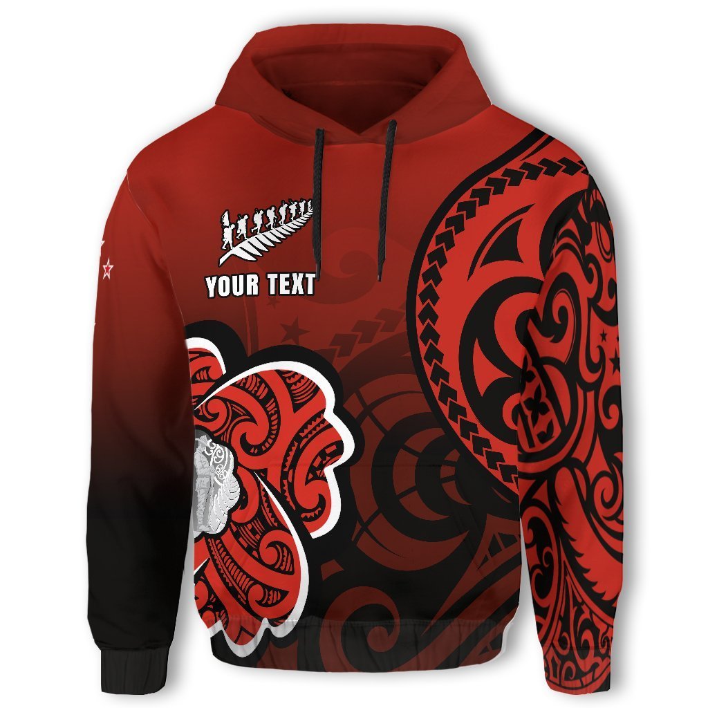 Lest We Forget Maori Poppy Flowers Hoodie Customized Unisex Black - Polynesian Pride