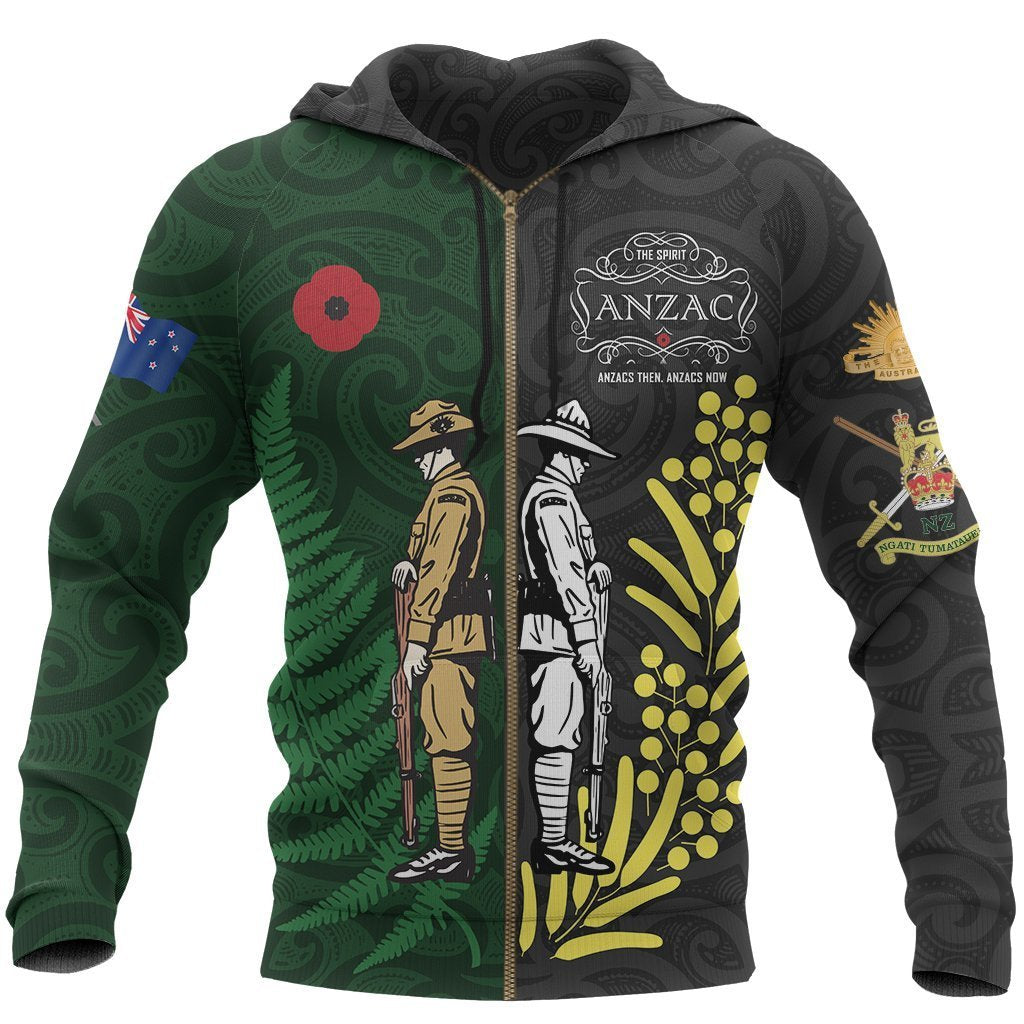 ANZAC Spirit Zip Hoodie Maori Language Full Zip Hoodie - Polynesian Pride