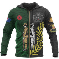ANZAC Spirit Zip Hoodie Maori Language Full Zip Hoodie - Polynesian Pride