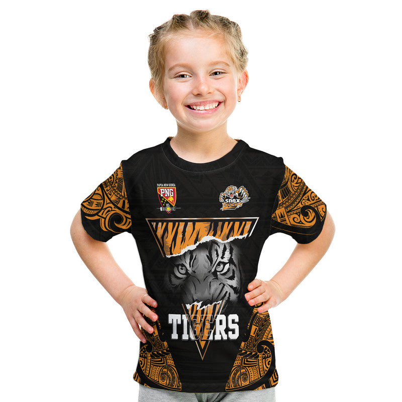 Papua New Guinea Lae Snax Tigers T Shirt Polynesian Tiger Face LT9 - Polynesian Pride