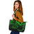 Tokelau Leather Tote - Green Color Cross Style Black - Polynesian Pride