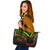 Tokelau Leather Tote - Reggae Color Cross Style Black - Polynesian Pride