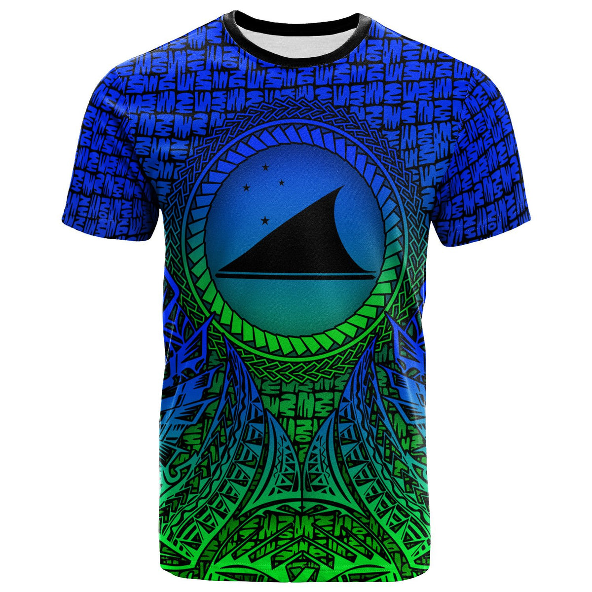 Tokelau T Shirt Circle Pattern Blue Unisex Blue - Polynesian Pride