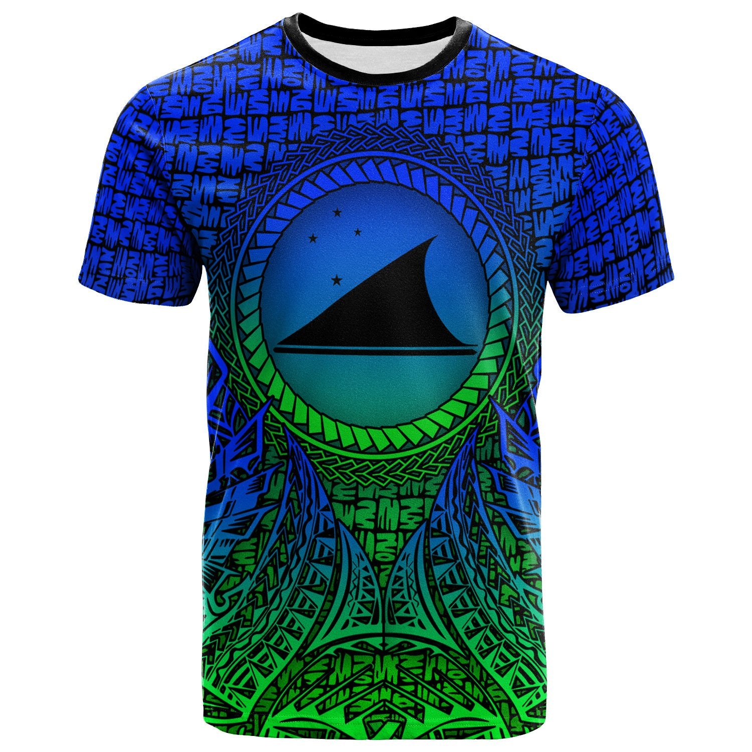 Tokelau T Shirt Circle Pattern Blue Unisex Blue - Polynesian Pride