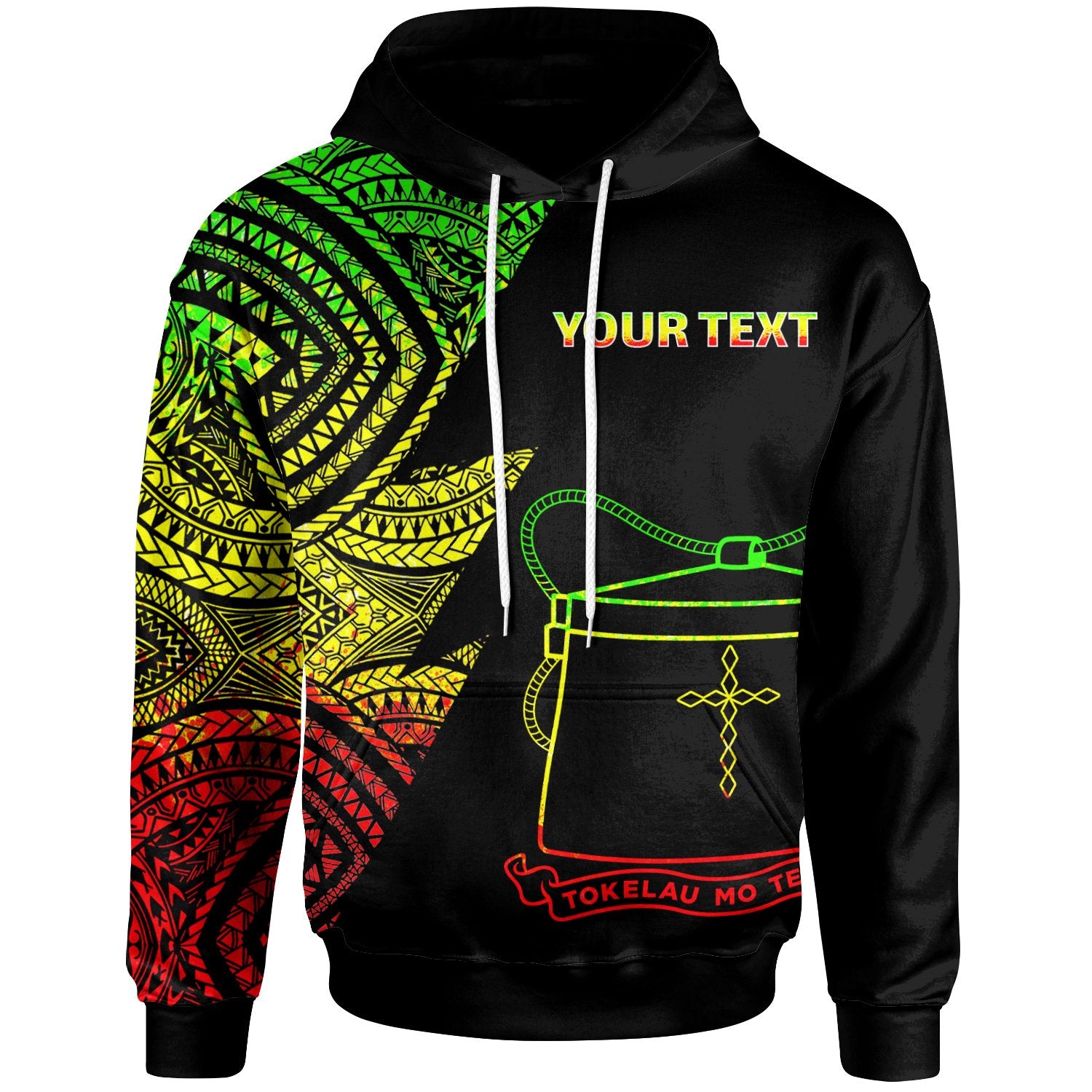 Tokelau Custom Personalized Hoodie Flash Style Reggae Unisex Reggae - Polynesian Pride