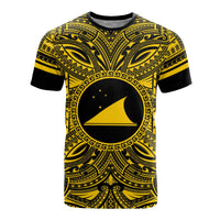 Tokelau T Shirt Tokelau Coat of Arms Polynesian Gold Black Unisex Gold - Polynesian Pride