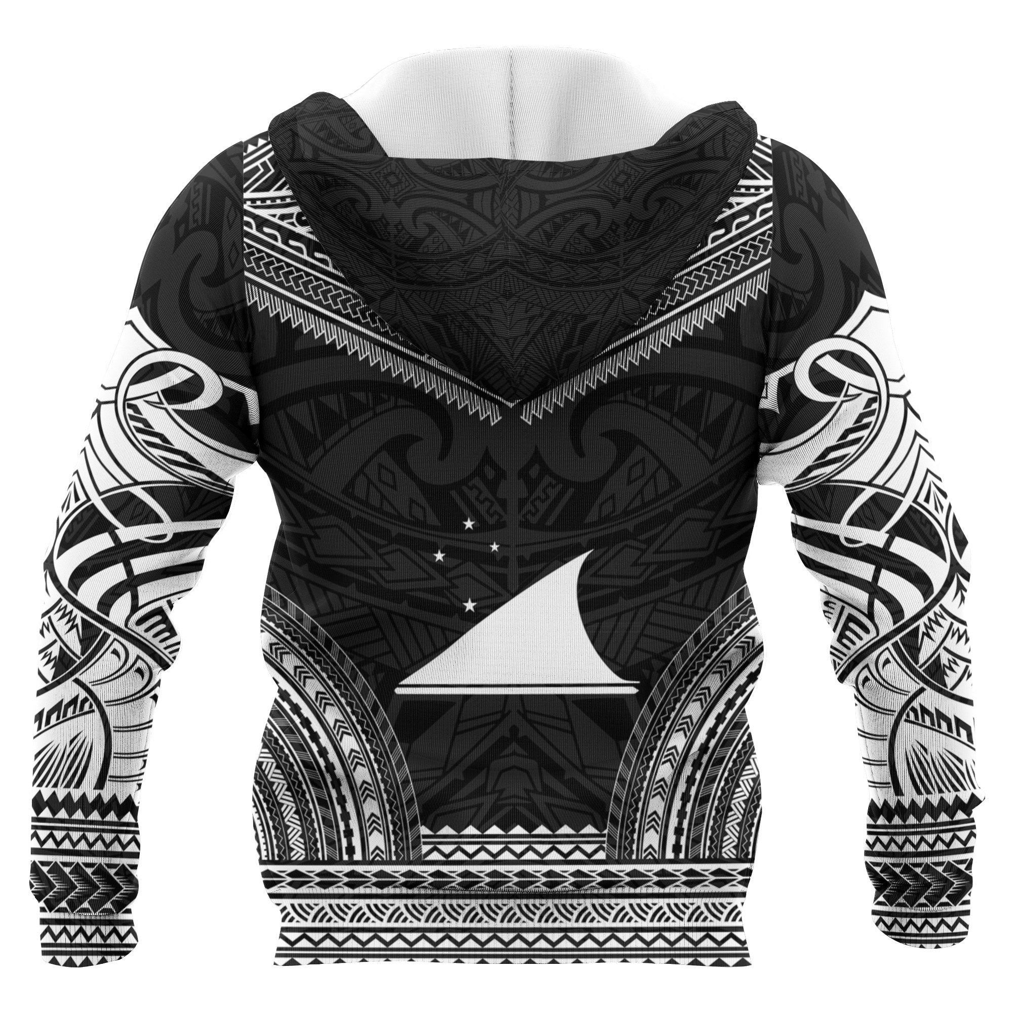 Tokelau Polynesian Chief Custom Zip up Hoodie Black Version Unisex Black - Polynesian Pride