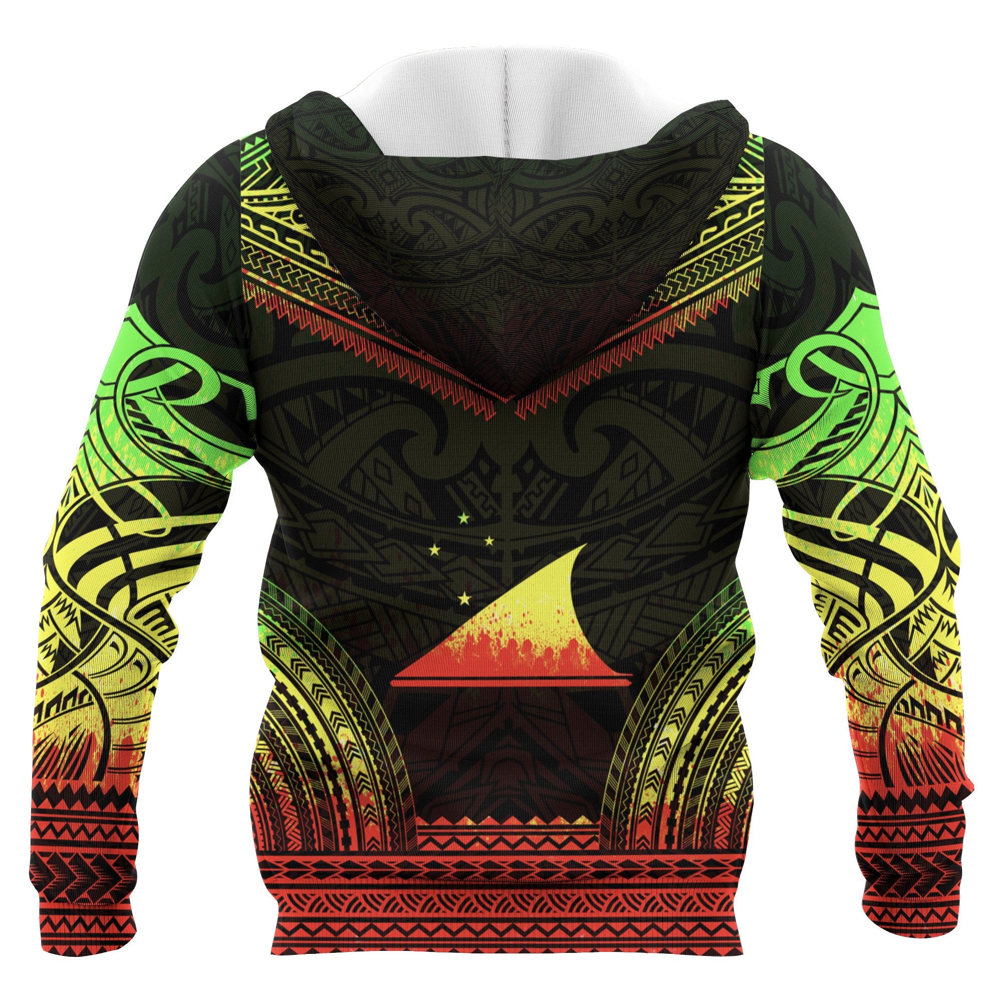 Tokelau Polynesian Chief Custom Zip up Hoodie Reggae Version Unisex Reggae - Polynesian Pride