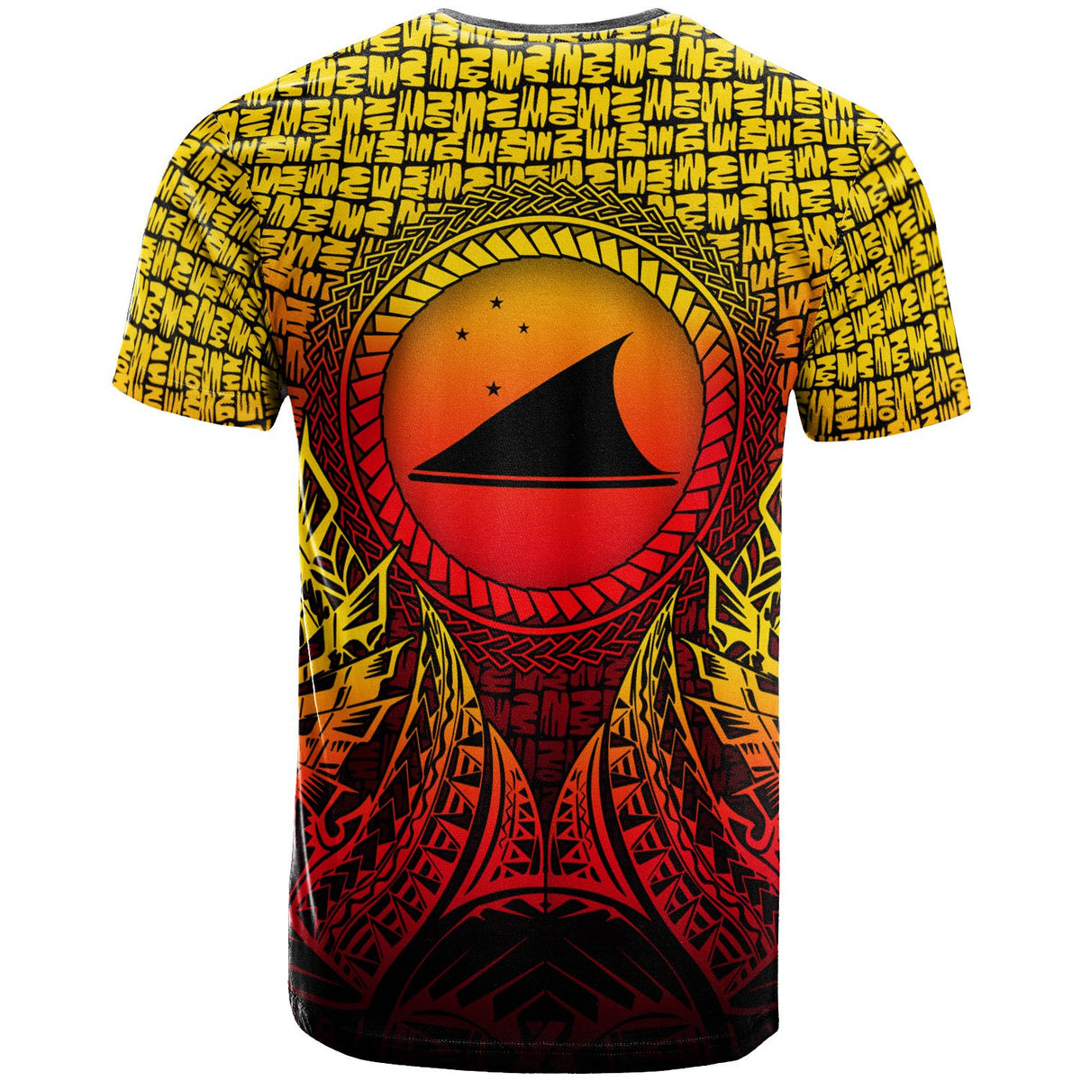 Tokelau T Shirt Circle Pattern Yellow - Polynesian Pride