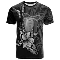 Tokelau T Shirt Fish With Plumeria Flowers Style Unisex Black - Polynesian Pride