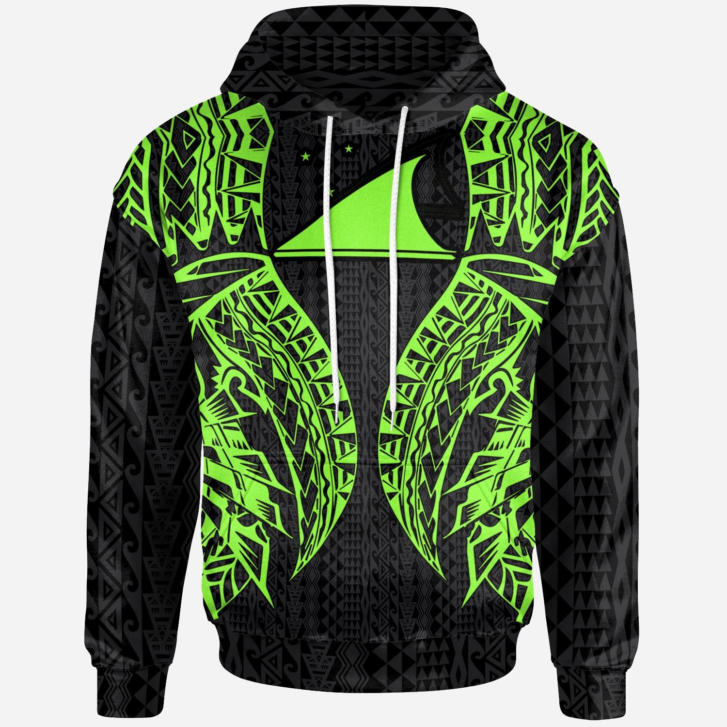 Tokelau Hoodie Polynesian Lion Head Green Style Unisex Green - Polynesian Pride