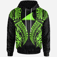 Tokelau Hoodie Polynesian Lion Head Green Style Unisex Green - Polynesian Pride