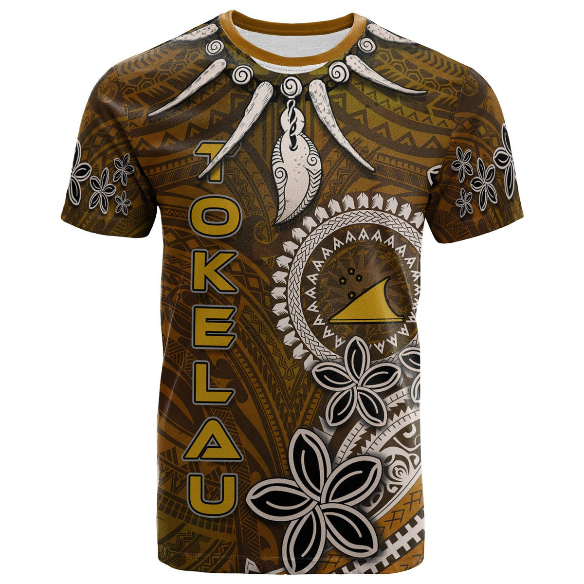 Tokelau T Shirt Polynesian Boar Tusk Unisex Brown - Polynesian Pride